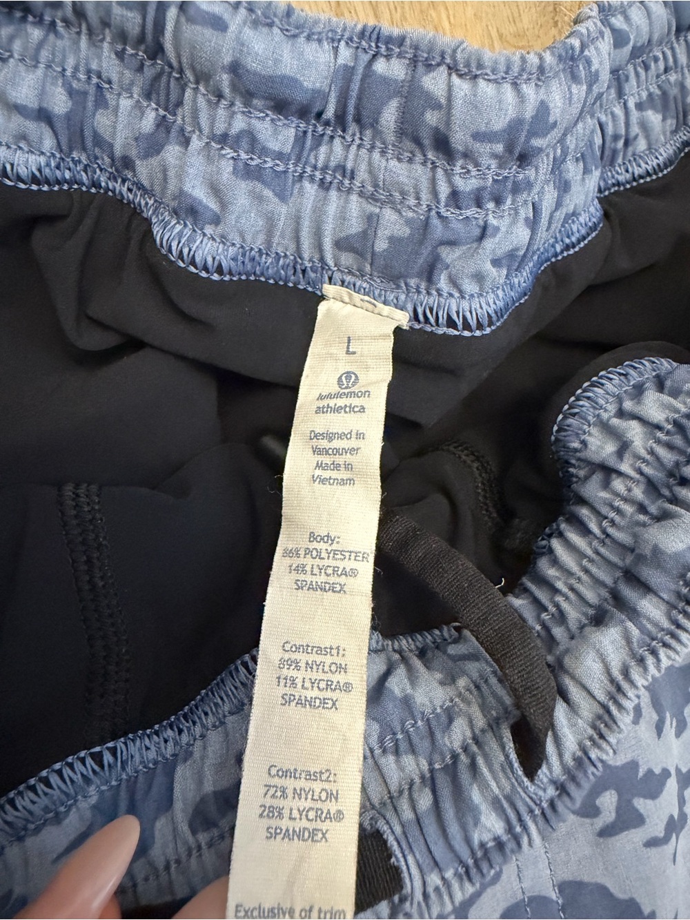 Lululemon Pace Breaker 9” Blue Camo Athletic Shorts - Picture 3 of 8